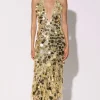 Walter Baker Adriana Dress, Gold Starlet Sequin^Women Dresses