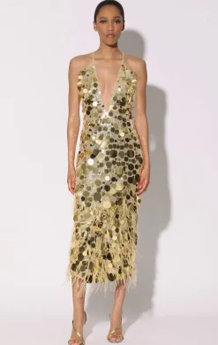 Walter Baker Adriana Dress, Gold Starlet Sequin^Women Dresses