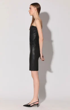 Walter Baker Alexis Dress, Black - Stretch Leather^Women Leather | Dresses