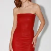 Walter Baker Alexis Dress, Red - Stretch Leather^Women Leather | Dresses