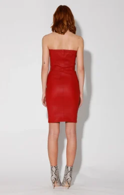 Walter Baker Alexis Dress, Red - Stretch Leather^Women Leather | Dresses