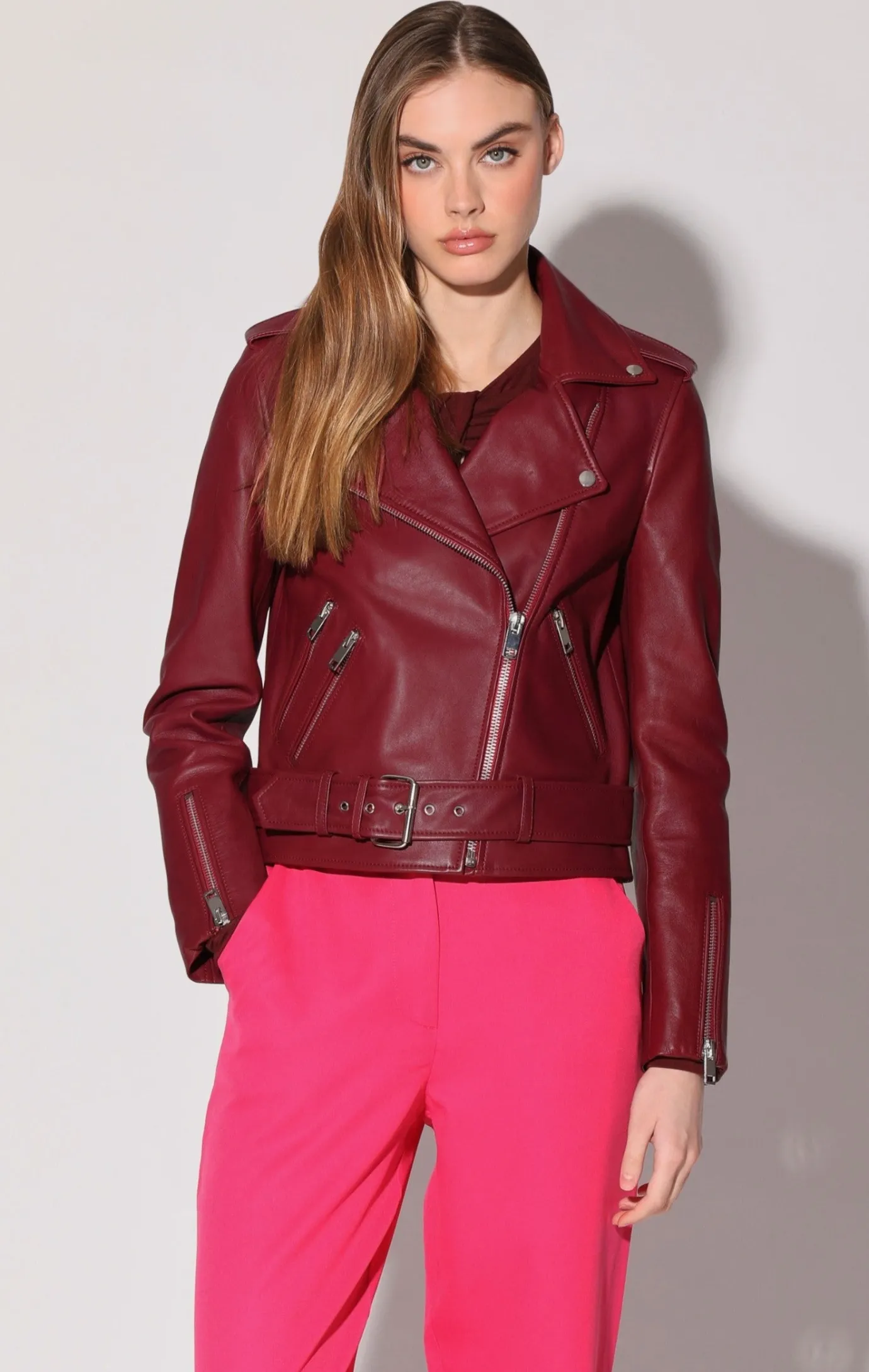 Walter Baker Allison Jacket, Garnet - Leather^Women Leather | Jackets