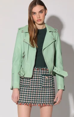 Walter Baker Allison Jacket, Pistachio - Leather^Women Jackets | Leather