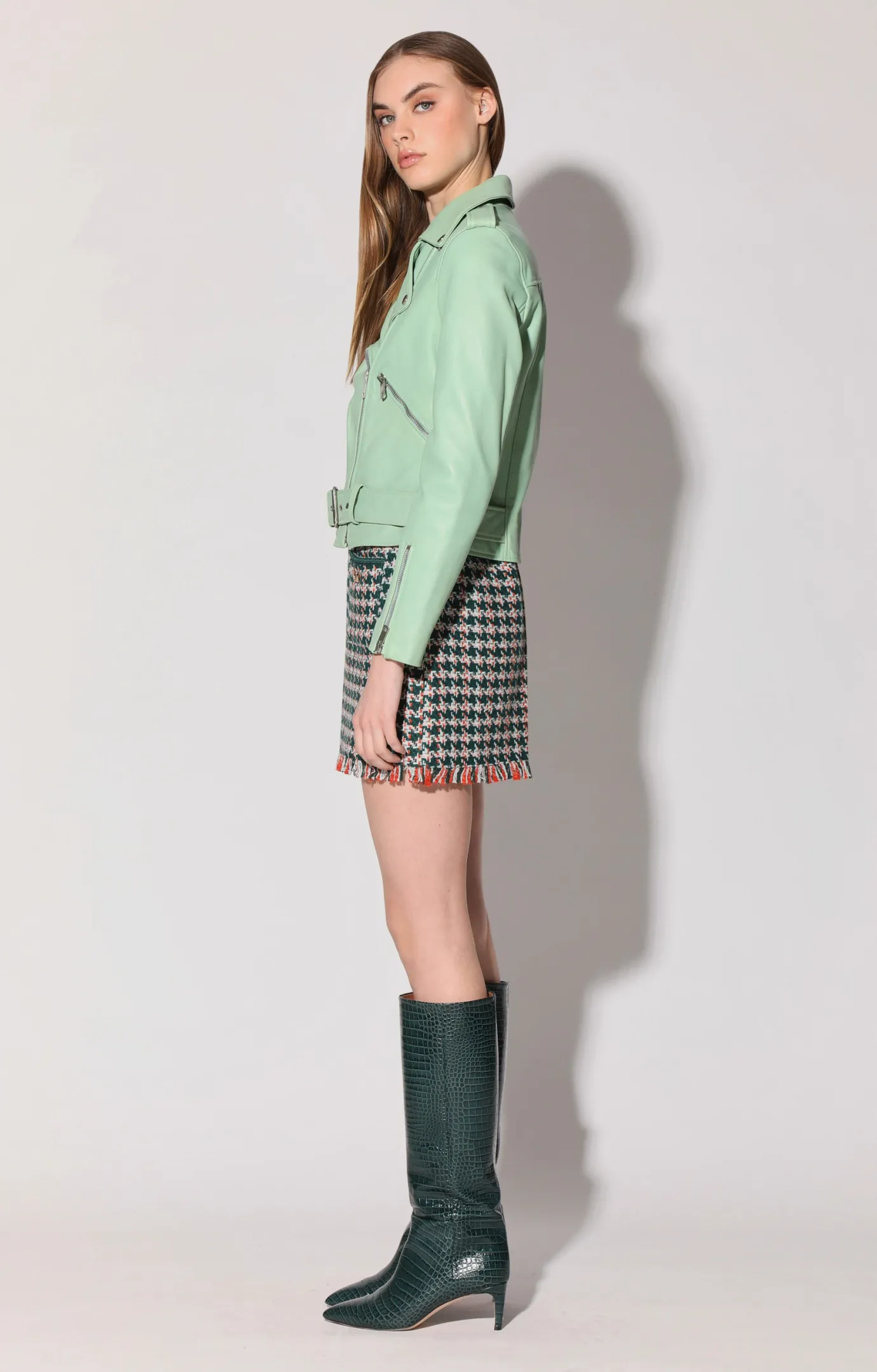 Walter Baker Allison Jacket, Pistachio - Leather^Women Jackets | Leather