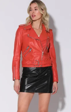 Walter Baker Allison Jacket, Salmon - Leather^Women Leather | Jackets