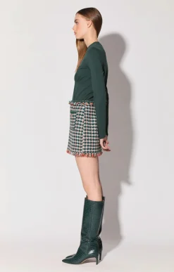 Walter Baker Ansley Skirt, Teal Tweed^Women Bottoms