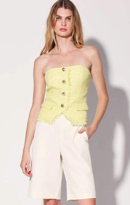 Walter Baker Braxton Top, Lemon Tweed^Women Tops