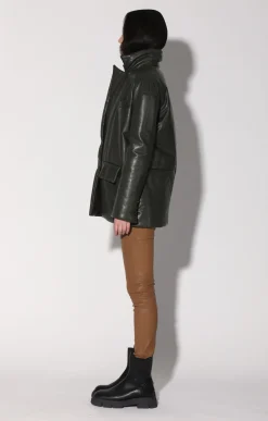 Walter Baker Camille Blazer, Basil - Leather^Women Leather | Jackets