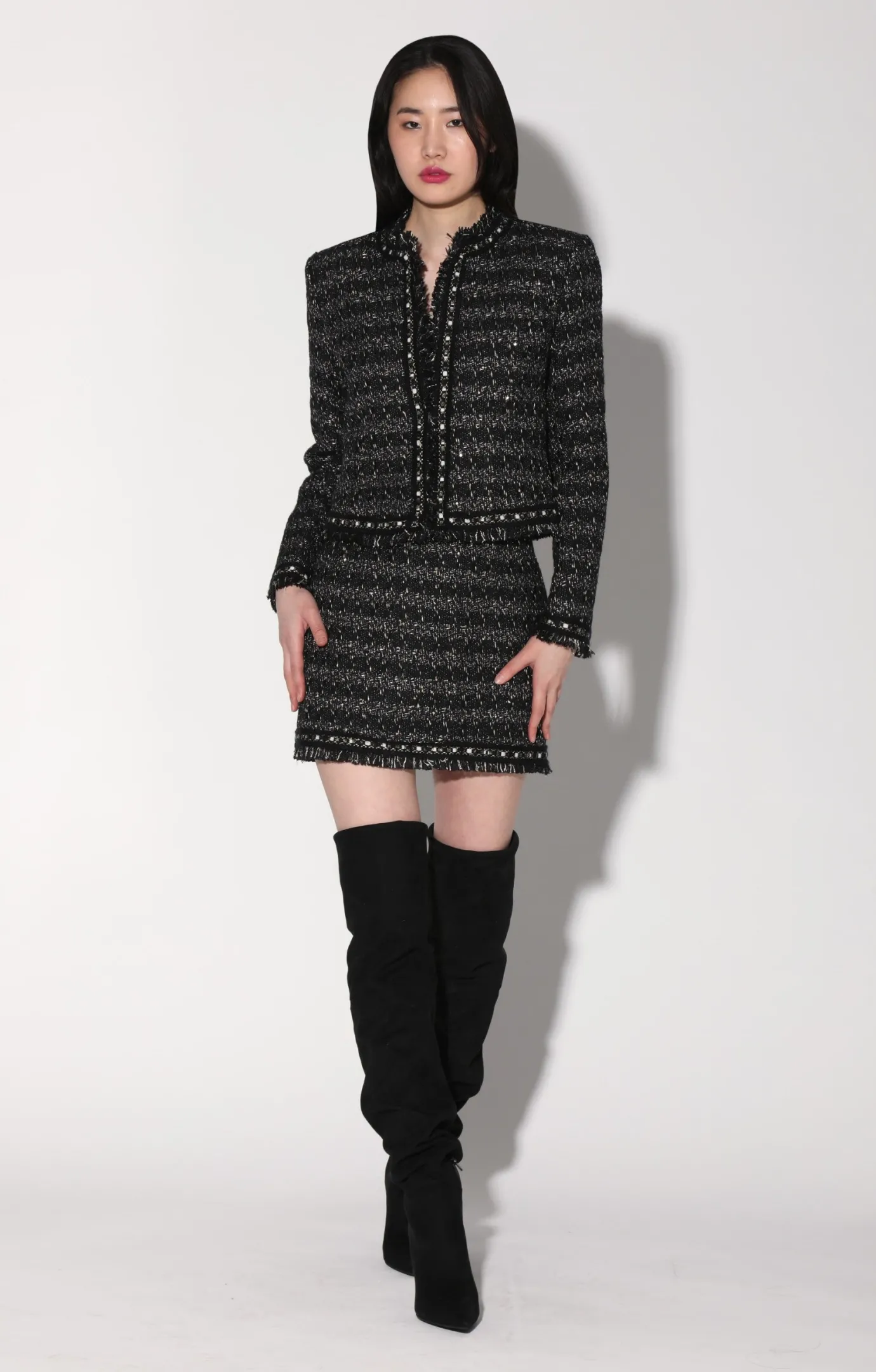 Walter Baker Carla Jacket, Tribeca Tweed Black Black^Women Jackets