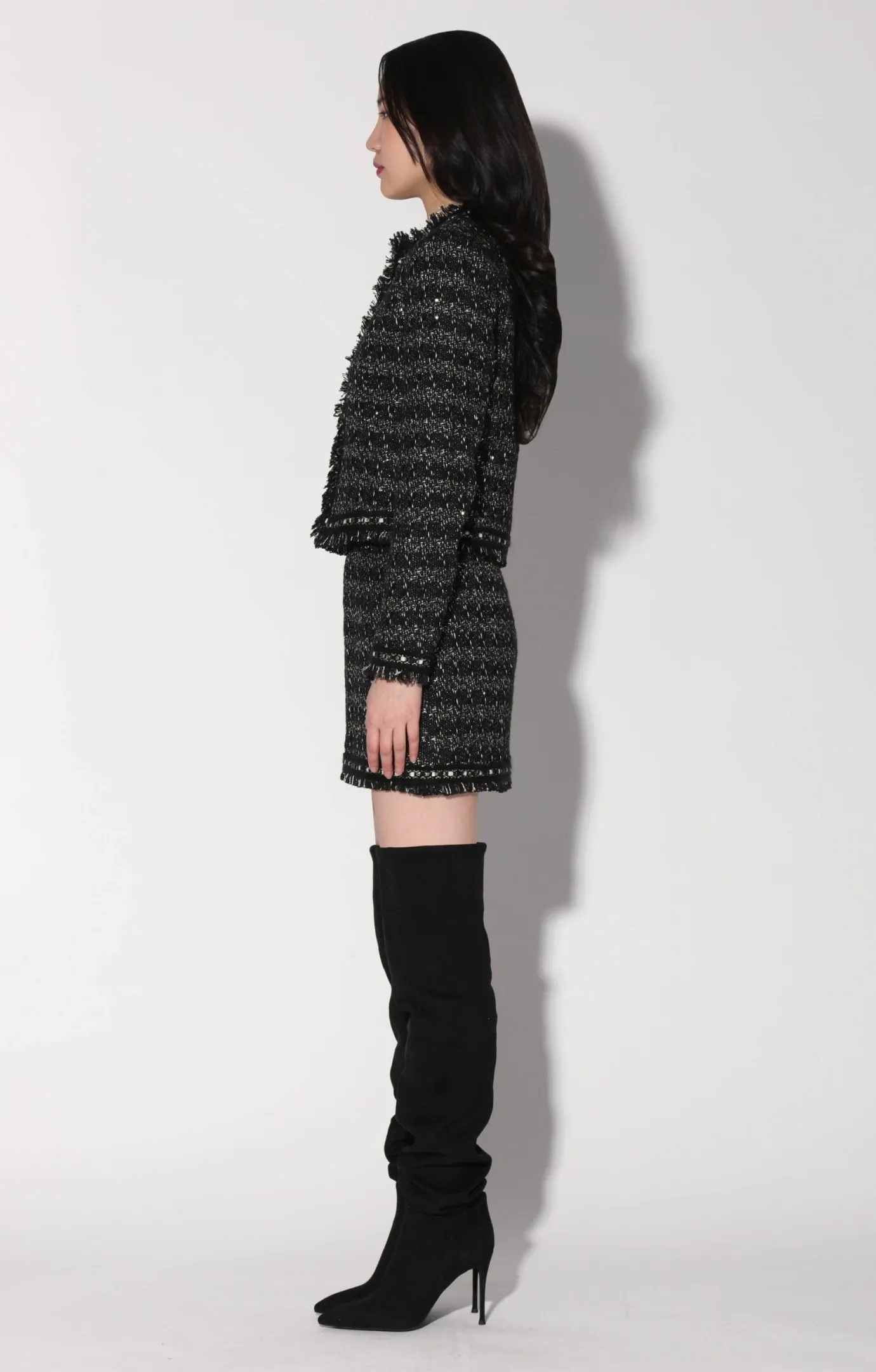 Walter Baker Carla Jacket, Tribeca Tweed Black Black^Women Jackets