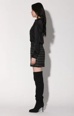 Walter Baker Charlotte Skirt, Tribeca Tweed Black Black^Women Bottoms