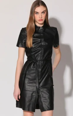 Walter Baker Chloe Dress, Black - Leather^Women Leather | Dresses