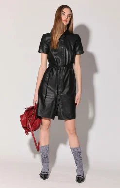 Walter Baker Chloe Dress, Black - Leather^Women Leather | Dresses