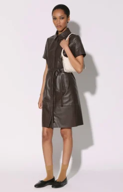 Walter Baker Chloe Dress, Mocha - Leather^Women Leather | Dresses
