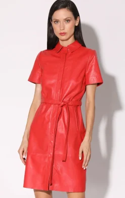 Walter Baker Chloe Dress, Scarlet - Leather^Women Leather | Dresses