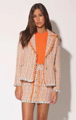 Walter Baker Damon Blazer, Malibu Orange Tweed^Women Jackets