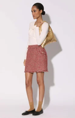 Walter Baker Danica Skirt, Wine Houndstooth^Women Bottoms