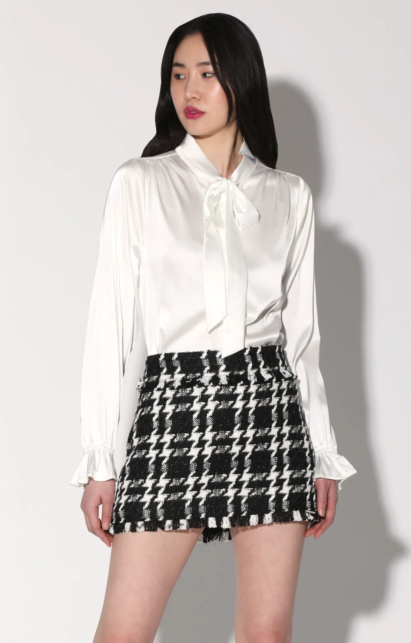 Walter Baker Della Skirt, Heritage Tweed Black^Women Bottoms