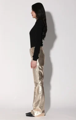 Walter Baker Dimitri Pant, Gold - Leather^Women Leather | Bottoms