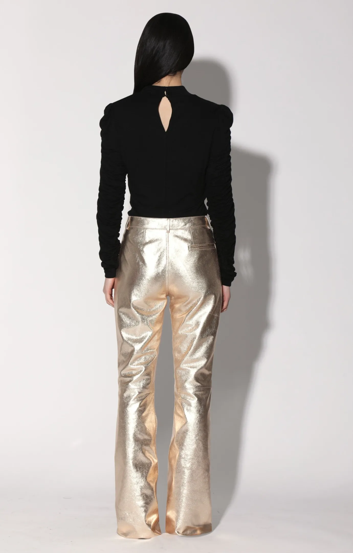 Walter Baker Dimitri Pant, Gold - Leather^Women Leather | Bottoms