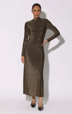 Walter Baker Ella Dress, Shimmer Knit Gold^Women Dresses
