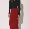 Walter Baker Erica Skirt, Shimmer Knit Red^Women Bottoms
