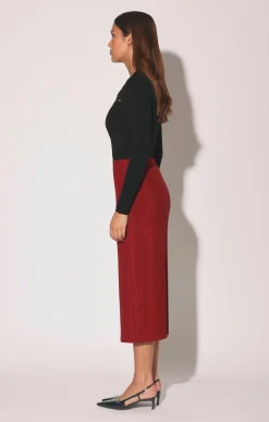 Walter Baker Erica Skirt, Shimmer Knit Red^Women Bottoms