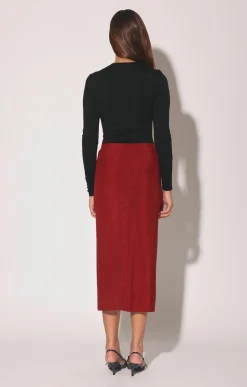 Walter Baker Erica Skirt, Shimmer Knit Red^Women Bottoms