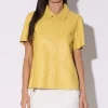 Walter Baker Eros Top, Pale Yellow - Leather^Women Leather | Tops
