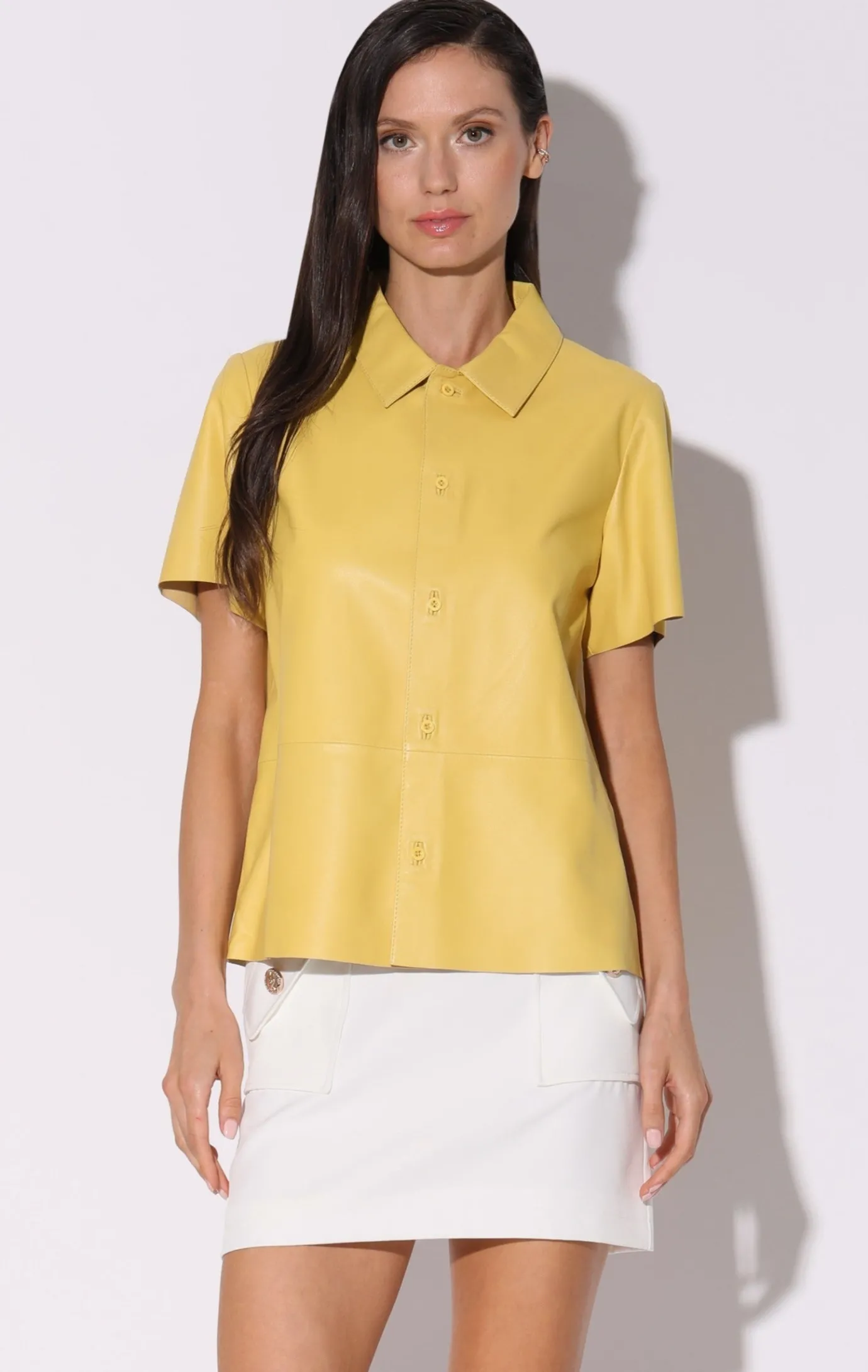 Walter Baker Eros Top, Pale Yellow - Leather^Women Leather | Tops