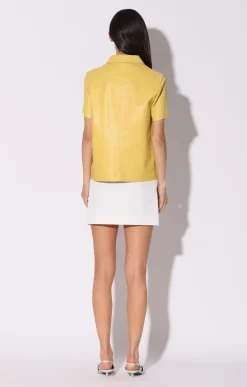 Walter Baker Eros Top, Pale Yellow - Leather^Women Leather | Tops