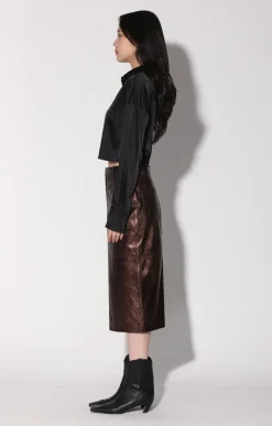 Walter Baker Glynice Skirt, Bronze Leather^Women Leather | Bottoms