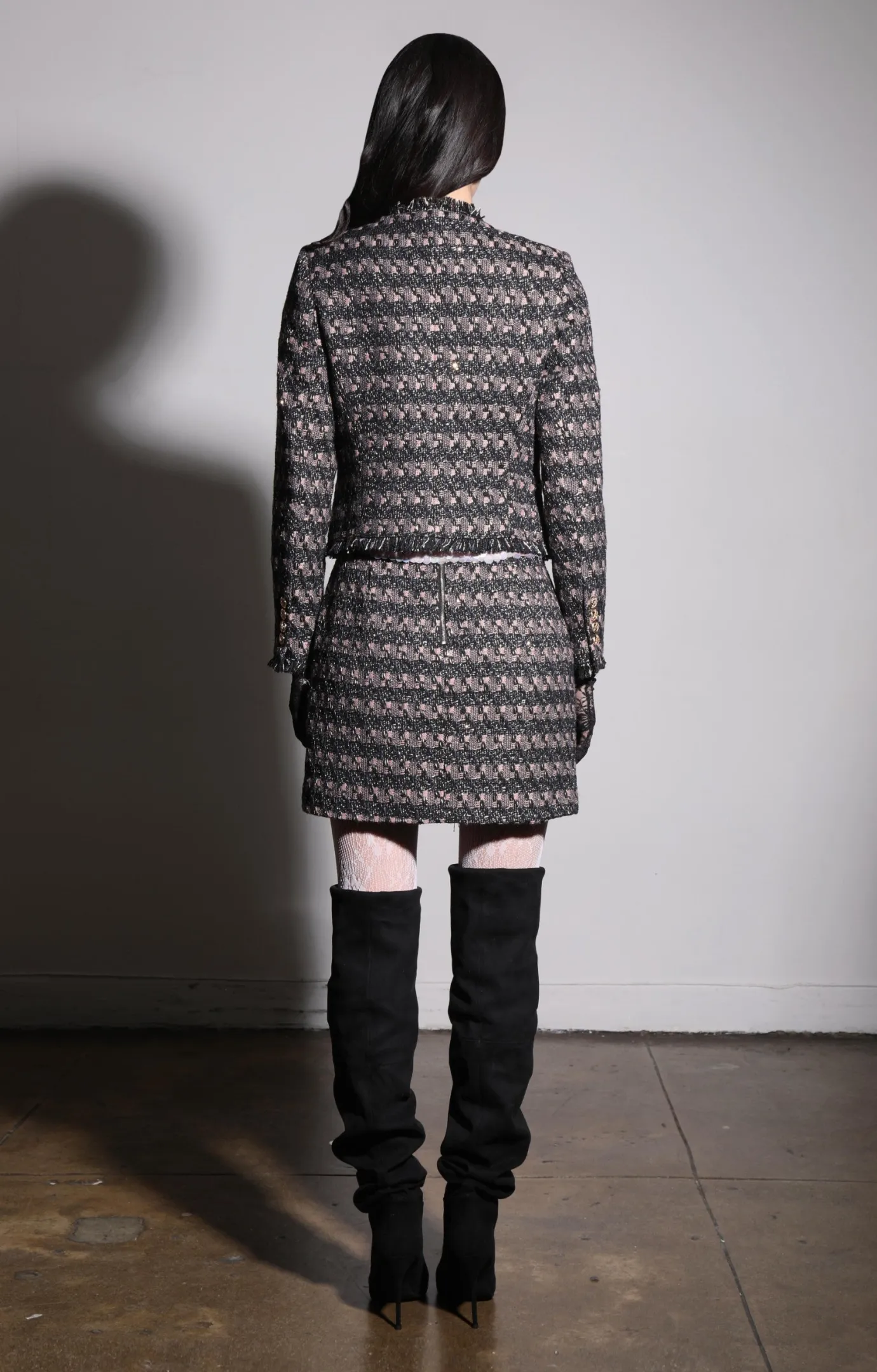 Walter Baker Inaya Jacket, Tribeca Tweed Black Blush^Women Jackets