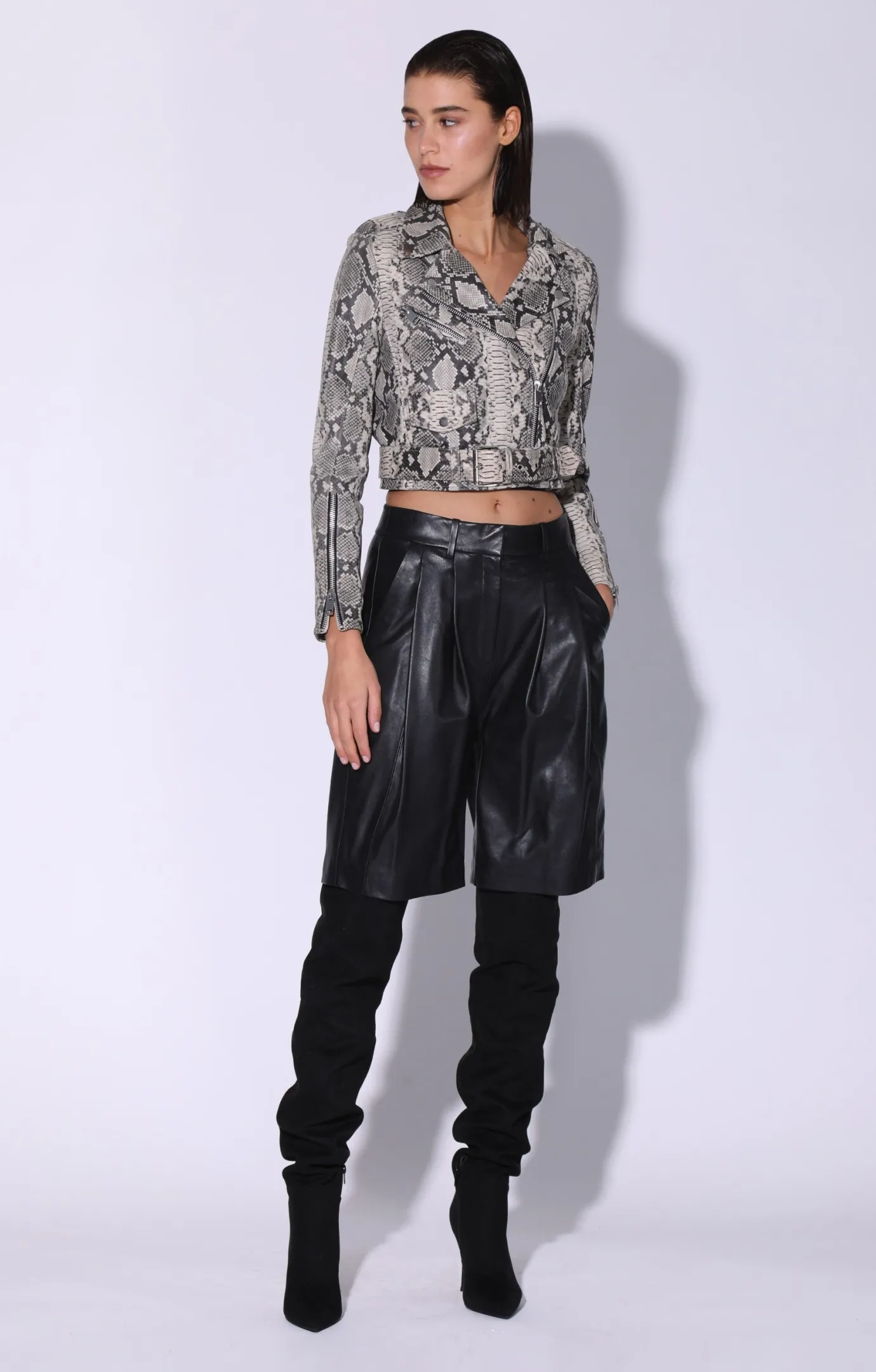 Walter Baker Jase Jacket, Grey Snake - Leather^Women Leather | Jackets