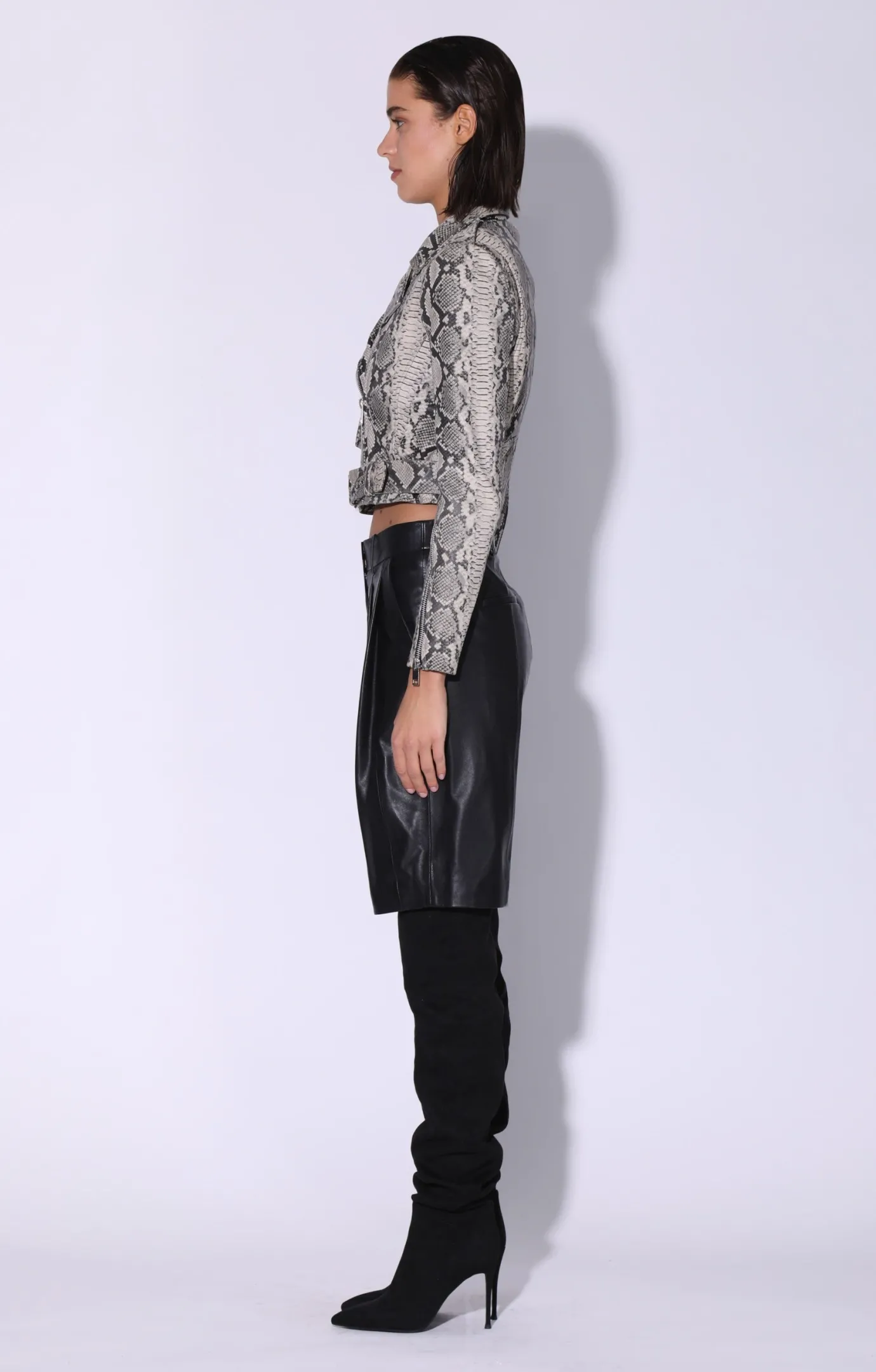 Walter Baker Jase Jacket, Grey Snake - Leather^Women Leather | Jackets