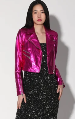 Walter Baker Jenny Jacket, Fuchsia Metallic - Leather^Women Leather | Jackets