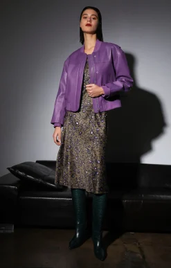Walter Baker Jessah Jacket, Amethyst - Leather^Women Leather | Jackets