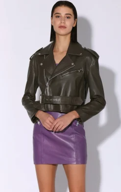 Walter Baker Jordy Jacket, Moss - Leather^Women Leather | Jackets