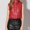 Walter Baker Jovie Vest, Red - Leather^Women Leather | Jackets