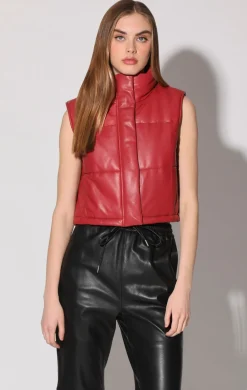 Walter Baker Jovie Vest, Red - Leather^Women Leather | Jackets