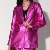 Walter Baker Kiki Blazer, Fuchsia Metallic - Leather^Women Leather | Jackets