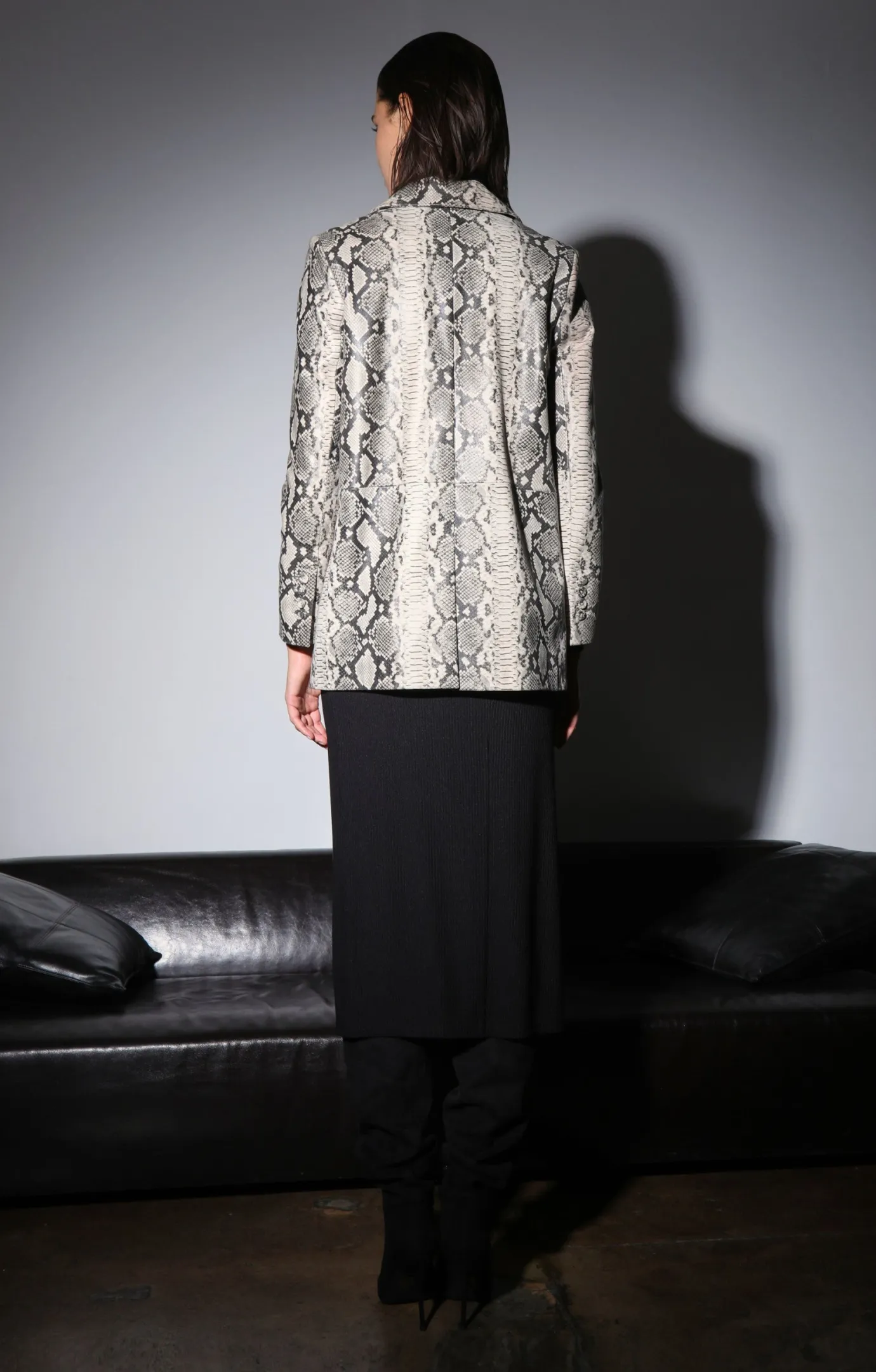 Walter Baker Kiki Blazer, Grey Snake - Leather^Women Leather | Jackets