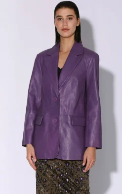 Walter Baker Kira Blazer, Amethyst - Leather^Women Leather | Jackets