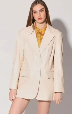 Walter Baker Kira Blazer, Oyster - Leather^Women Leather | Jackets