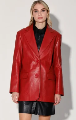 Walter Baker Kira Blazer, Red - Leather^Women Leather | Jackets