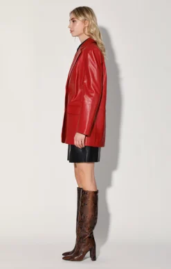 Walter Baker Kira Blazer, Red - Leather^Women Leather | Jackets