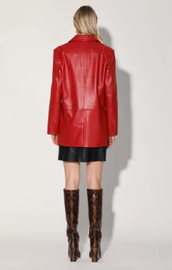 Walter Baker Kira Blazer, Red - Leather^Women Leather | Jackets