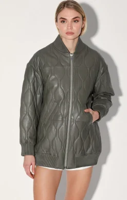 Walter Baker Kyrie Jacket, Army - Puffer Leather^Women Leather | Jackets
