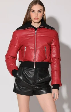Walter Baker Laylah Jacket, Red - Leather^Women Leather | Jackets