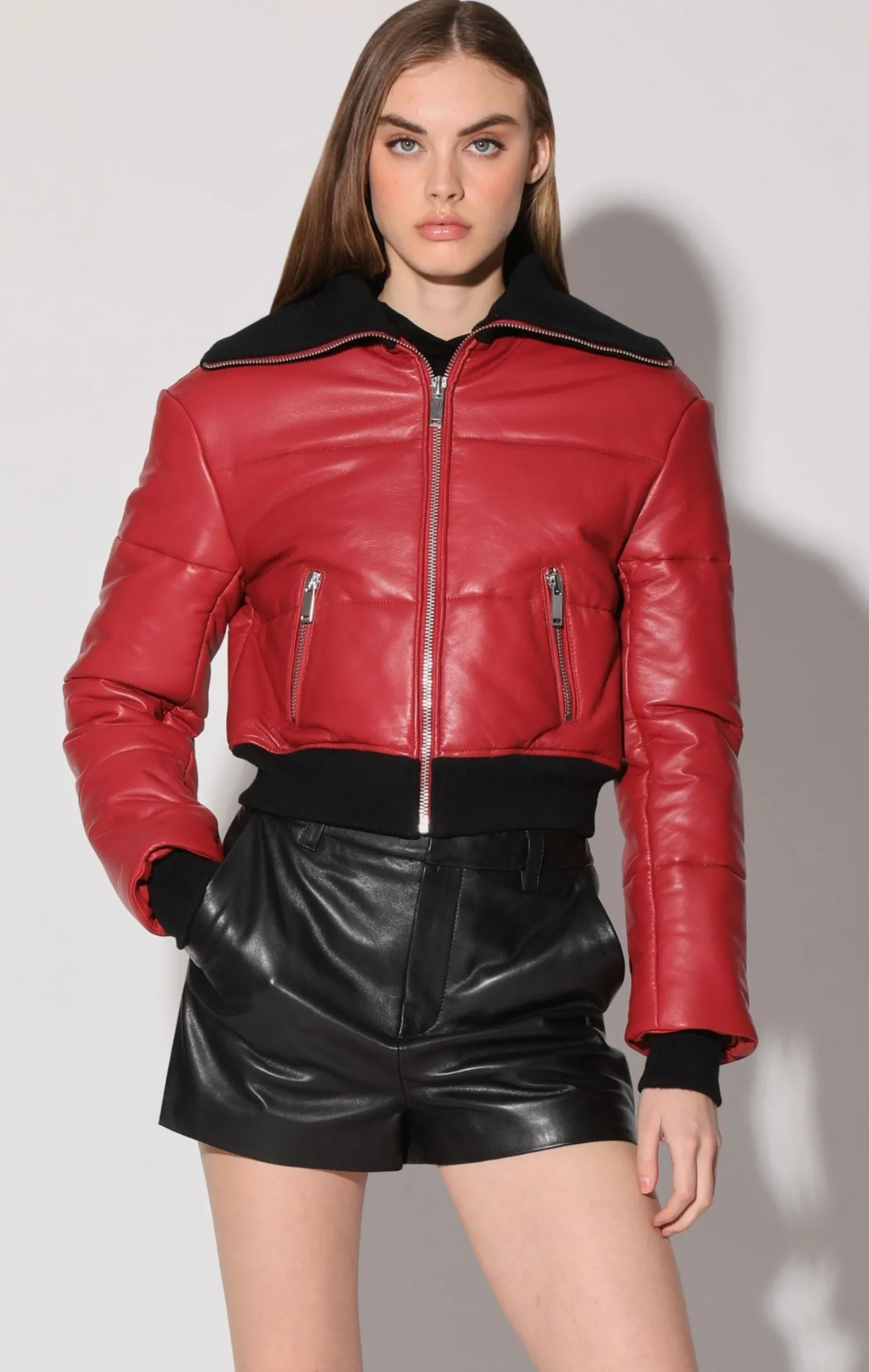Walter Baker Laylah Jacket, Red - Leather^Women Leather | Jackets